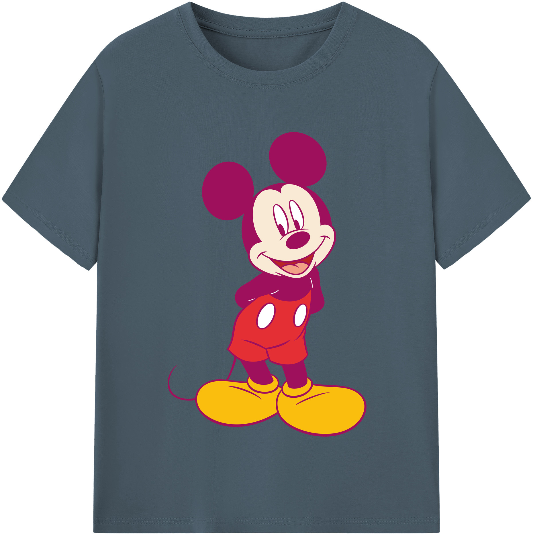 （画像用） ミッキーマウス Mickey Mouse 綿100％半袖Tシャツ（フロントプリント）
